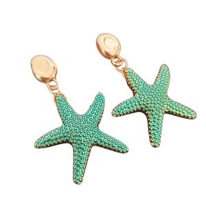 Starfish Earrings - Gold‎ and Turquoise Studs